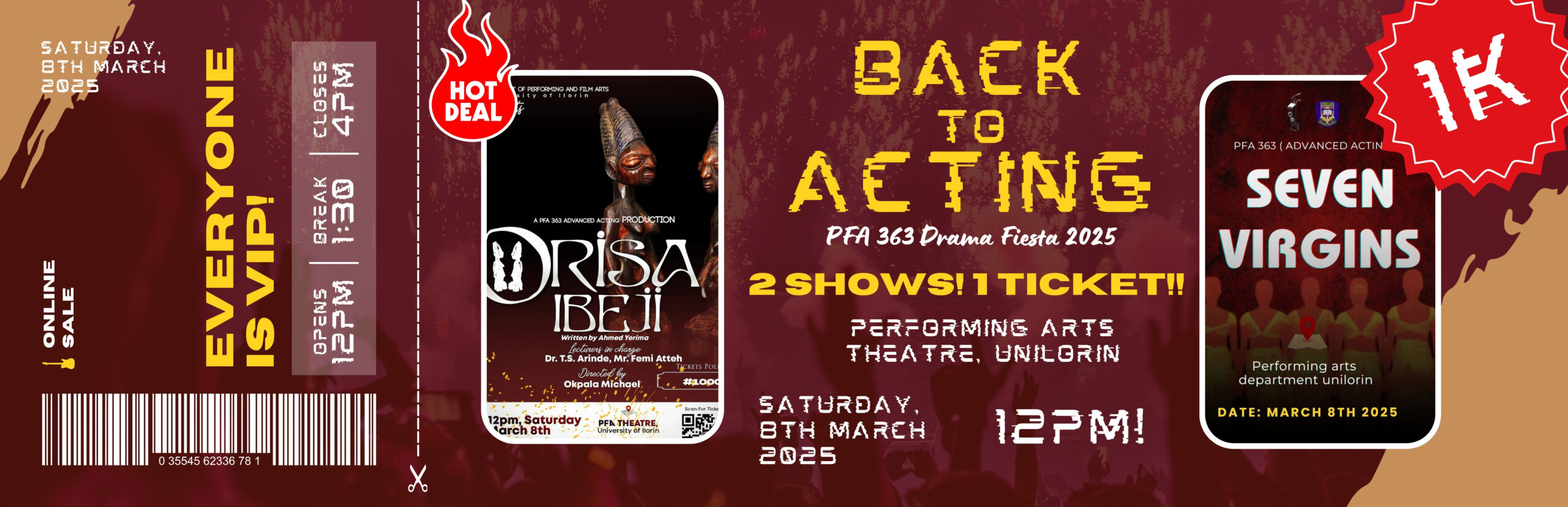 Read more about the article Orisa Ibeji and Seven Virgins Live Performance – Back to Acting Fiesta